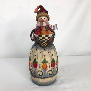 Jim Shore Heartwood Creek Winter's Bounty 2003 Snowman with Fruit Bowl 112254
